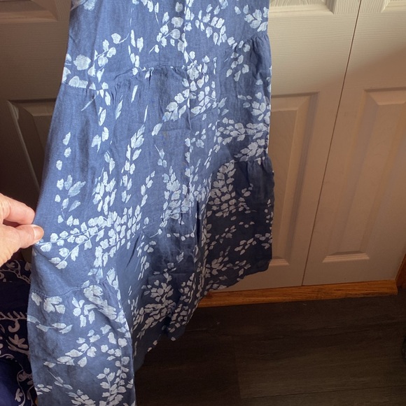 Luisa Perla NWT Made In Italy Sleeveless Button Back 100% Linen Midi Dress Small - Picture 8 of 12